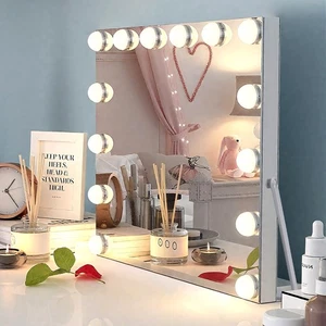 Hollywood Vanity Mirror with Strip Light Table Wall-Mounted Light Up,50X40CM - Picture 1 of 7