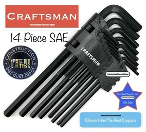 Craftsman 14 Piece SAE INCH Allen Pack Hex Key Wrench Set - Picture 1 of 4
