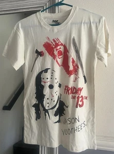 NEW WITH TAGS Jason Voorhees Friday The 13th Cream Colored Unisex Small T-Shirt - Picture 1 of 6