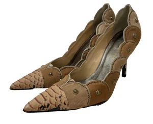 Vintage Y2K Isabella Fiore Italy Pony Hair Studded Pointed Pumps Heels 9.5 $895 - Picture 1 of 12