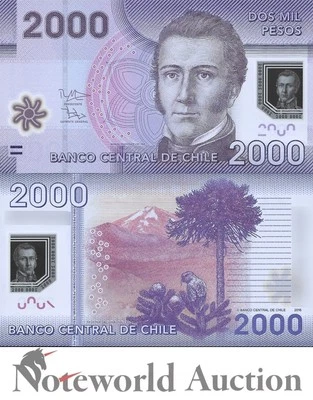 CHILE 2000 Pesos 2016 P 162f Polymer UNC - Image 1 of 3