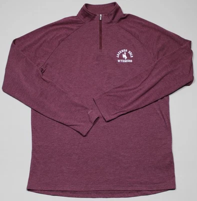 Under Armour Quarter Zip Pullover Mens Large Burgundy HeatGear Jackson Hole WY - Image 1 of 4