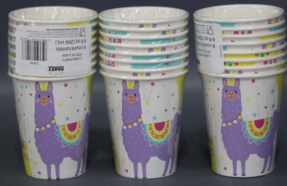 Creative Converting Llama Party Cups, 9 ounce Cups 8 Count Per Pack (Pack of 3) - Image 1 of 3