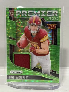 Luke McCaffrey 2024 Panini Prizm Premier Jerseys Green Pulsar Patch RC Rookie - Picture 1 of 3