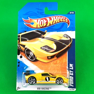 2010 Hot Wheels #157 Ford GT LM Yellow HW Racing 9/10 Chrome PR5 - Image 1 of 4