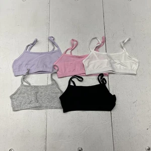 Shein 5 Pack Pink Purple White Black & Gray Training Bras Girls Size 9Y NEW - Picture 1 of 5
