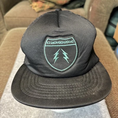 K2 Snowboard Hat Skate Sport Ski Trucker Mesh Snapback Cap Seek and Enjoy Black - Image 1 of 4