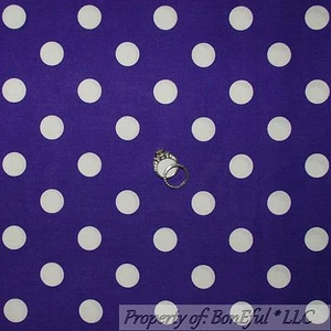 BonEful FABRIC FQ Cotton Quilt Purple Dark White L Polka Dot Minnie Mouse Disney - Picture 1 of 12