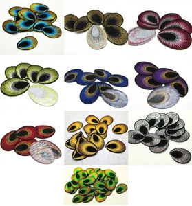 Venta al por mayor Parches de pavo real Paño para ojos Plancha en parche Coser Motivo Apliques Azul - Imagen 1 de 5