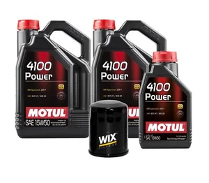 11L Motul 4100 POWER 15W50 Wix Filter Motor Engine Oil Change Kit API SL - Picture 1 of 1