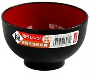 Japanese Rice Noodle Soup Bowl Black and Red - Picture 1 of 4