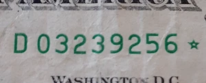 RARE STAR NOTE Small Run of 250,000 Serial Number D 03239256 * Series 2013 - Picture 1 of 6