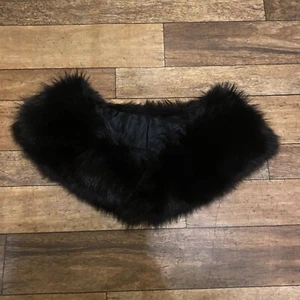 Vintage Black Mink? Fur Collar Scarf Coat Trim Shawl Womens Accessory Classic - Picture 1 of 24