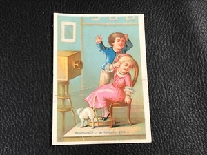 CHROMO CARD SPECIALISTE DE CORSET VILLE DE BESANÇON  EPOQUE 1880 90  - Foto 1 di 2
