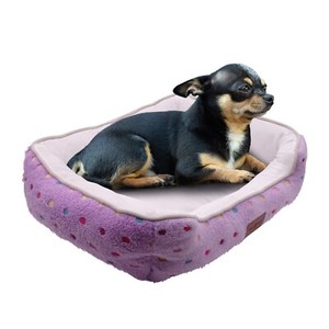 Purple Dog Sleeping Bed Pet Soft Warming Calming Nest Cushion with Removable Pad