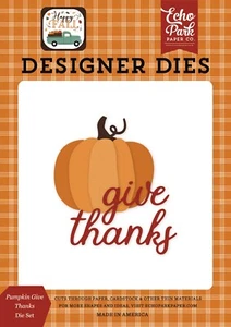 Juego de troqueles Echo Park Paper HAPPY FALL Pumpkin Give Thanks (HAP219040) - Imagen 1 de 1