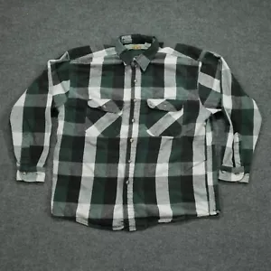 Vintage Anchor Blue Shirt Men XL Green Black Plaid Flannel Button Up Heavyweight - Picture 1 of 9