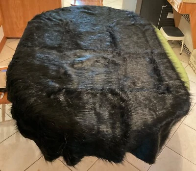Lucci Yarns Faux  Fur Designer 40”L X 65” W Unit of 1 Luxury True Solid BlackNew - Image 1 of 4