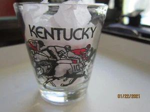 KENTUCKY Horse race derby 2 1/2" TALL Shot glass Vintage - Picture 1 of 3
