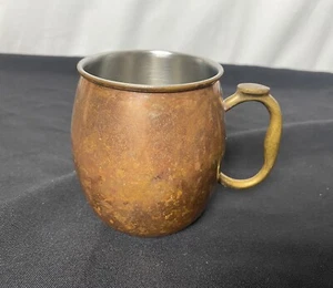 OGGI 20oz Moscow Mule Copper Plated Mug 4” Stainless Silver Inside W/ EZ Grip  - Picture 1 of 9