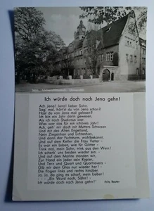 Jena - Universität - Fritz Reuter Lied Ach Jena - Mensur / Karte - Studentika - Picture 1 of 1