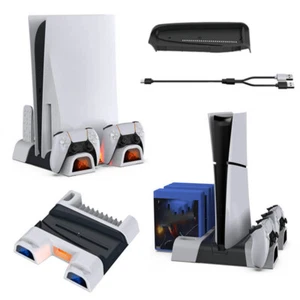 For Sony PS5 / PS5 slim/ PS5 pro Controller Charging Dock Cooling Vertical Stand - Picture 1 of 9