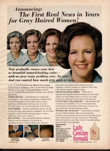 Vintage advertising print Fashion Ad Hair Lady Grecian Formula haircolor gray 74 - Picture 1 of 1