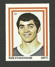 Ron Stackhouse Detroit Red Wings #77 1972-73 Eddie Sargent Hockey Sticker Stamp