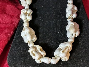 Vintage Cowrie Snail Shell Beads Long Necklace Artisan Estate Seashell Jewelry - Picture 1 of 12
