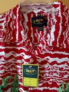 VTG Bay Creek Hawaii/Trop Wear Men's Red White Green Dragons S/Slv Shirt Sz: 2XL - Picture 1 of 12