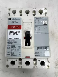 👀 CUTLER HAMMER 150 AMP CIRCUIT BREAKER 240 VAC 125 VDC 3 POLE EDB3150 - Picture 1 of 7