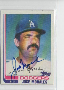 Jose Morales 1982 Topps Traded autographed auto signed card Los Angeles Dodgers