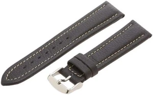 Ms886 Hadley Roma Men's Genuine Leather Black Watch Band 22mm 15% SALE - Picture 1 of 3