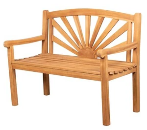 Teakholz Sitzbank - Gartenbank Sonne 120 cm - Bild 1 von 11