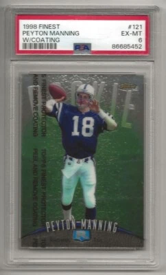 PEYTON MANNING - Indianapolis Colts - 1998 Topps Finest  #121  Graded 6  (1729a) - Image 1 of 3