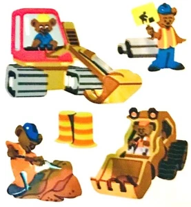 Pegatinas Mylar OSO DE PELUCHE CONSTRUCCIÓN Sandylion - 1 cuadrado ~VINTAGE~ - Imagen 1 de 1