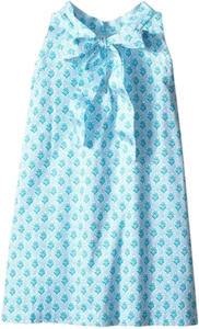 Oscar De La Renta L6025 Blue Floral Block Cotton A-line Dress Girl's Size 3Y - Picture 1 of 2