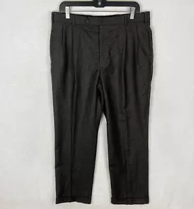 Brooks Brothers 346 Dress Pants Mens 35x30 Wool Cashmere Straight Gray Slacks - Picture 1 of 10