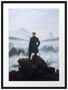 Caspar David Friedrich - Wanderer über dem Nebelmeer, Rahmen & Passepartout - Bild 1 von 4