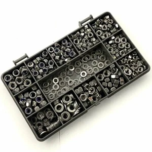 510 ASSORTED PIECE A2 STAINLESS STEEL M4M5M6 NYLOC, FULL NUT & FORM A WASHER KIT - Picture 1 of 2