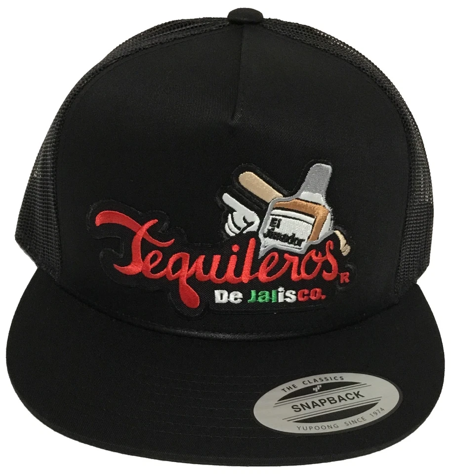 TEQUILEROS DE JALISCO. MEXICO HAT  BLACK MESH TRUCKE SNAP BACK  ADJUSTABLE - Image 1 of 2