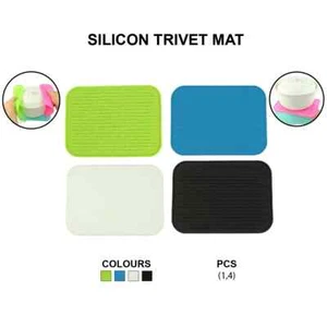 Silicone Trivet Mat Hot Pot Stand Black Heat Resistant Kitchen Non-Slip Pad - Picture 1 of 11