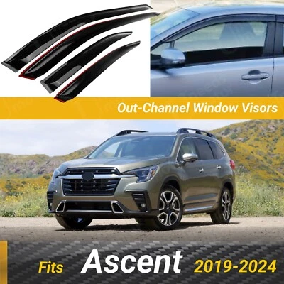 Se adapta a Subaru Ascent 2019-2024 viseras de ventilación de ventana protectores de sol lluvia deflectores de viento Foto 1 de 4