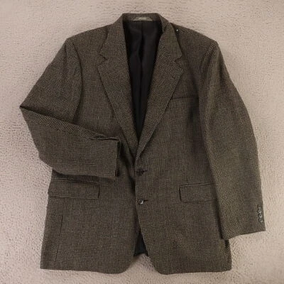 Chaqueta Pata de Gallo XL XLT Beige Negro Cuadros 100% Lana Blazer Abrigo Deportivo 46L Foto 1 de 4