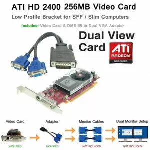 DMS-59 LOW Profile Video Card DMS-59 To Dual VGA Combo Pack DUAL SCREEN Genuine - Picture 1 of 7