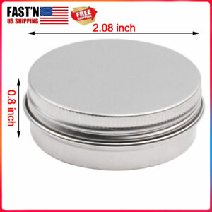 US 30x Round Small Screw Metal Jar Container Balm Candles Case Storage Bottles
