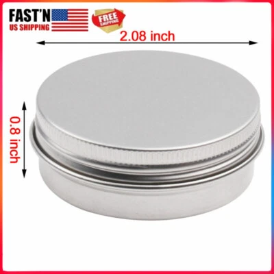 30x Round Small Screw Metal Jar Container Balm Candles Case Storage Bottles - Image 1 of 3