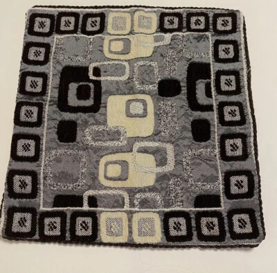 MHF Morgan Home Fashions 11” Square Throw Pillow Dark Brown, Silver, Ivory - Image 1 of 4