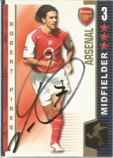ROBERT PIRES SIGNED ARSENAL 2004/2005 SHOOT OUT TRADING CARD+COA