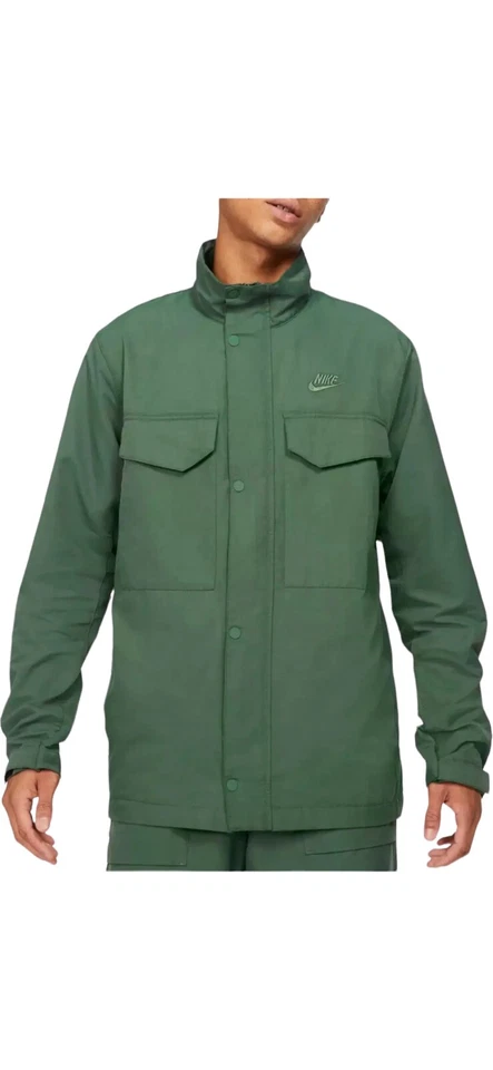 Nike Woven Military M65 Full Zip Jacket Green CZ9922-338 Mens Sz S